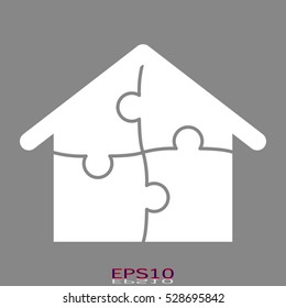 puzzle, house, icon, vector illustration, eps10
