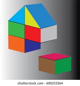 puzzle house vector icon