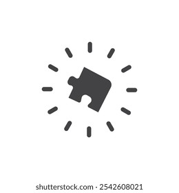 Puzzle icon black and white vector sign