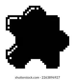 Puzzle icon black-white vector pixel art icon