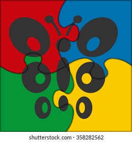puzzle icon butterfly