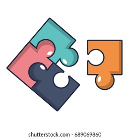 Puzzle icon. Cartoon illustration of puzzle vector icon for web design