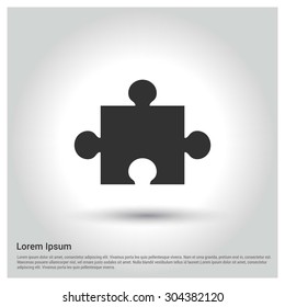 Puzzle icon. Circle concept Shadow web buttons. vector illustration. Flat design style
