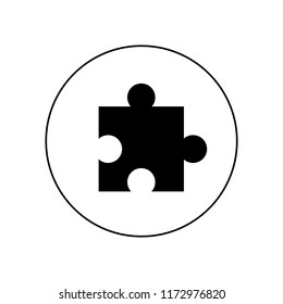 Puzzle icon in a circle, logo on a white background