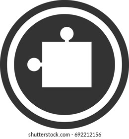 Puzzle icon, circle sign design