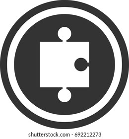 Puzzle icon, circle sign design