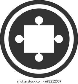 Puzzle icon, circle sign design