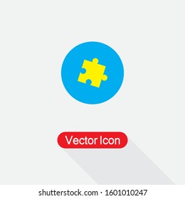 Puzzle Icon In Circle Vector Illustration Eps10