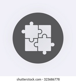 Puzzle icon in circle . Vector illustration