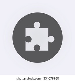 Puzzle icon in circle . Vector illustration