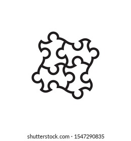 puzzle icon collection, trendy style
