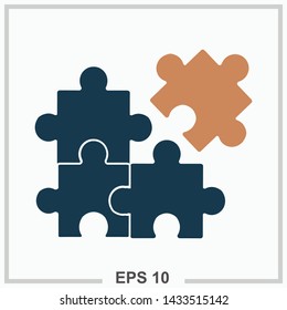Puzzle icon colored isolated vector illustration