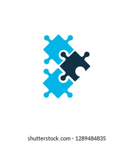 Puzzle icon colored symbol. Premium quality isolated jigsaw element in trendy style.