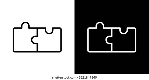 Puzzle icon concept stroke on white background