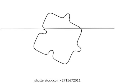 Icono de rompecabezas continuo de una línea dibujando piezas de rompecabezas sobre fondo blanco minimalista metáfora de negocios de arte único Solución de problemas y estrategia de solución Ilustración vectorial de contorno