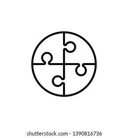 Puzzle icon design concept, editable stroke outlined