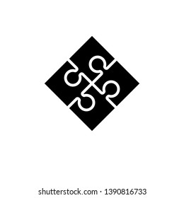 Puzzle icon design concept, flat style