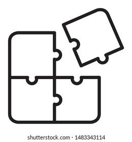 Puzzle icon design. Puzzle icon in trendy flat style design. Vector illustration.