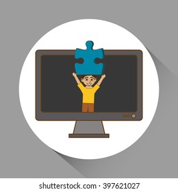 Puzzle icon design, Vector illustration