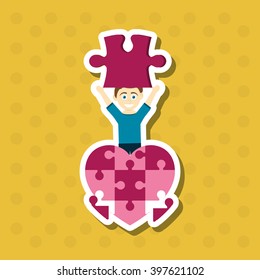 Puzzle icon design, Vector illustration
