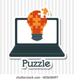 Puzzle icon design, vector illustration