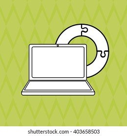 Puzzle icon design, vector illustration