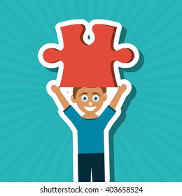 Puzzle icon design, vector illustration