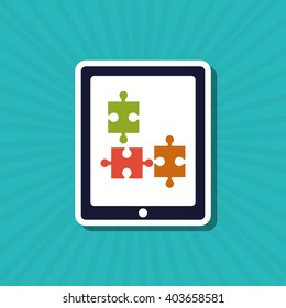 Puzzle icon design, vector illustration
