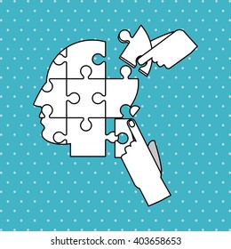 Puzzle icon design, vector illustration