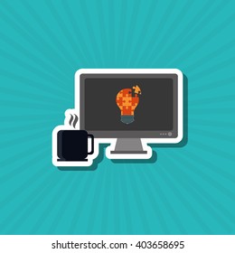 Puzzle icon design, vector illustration