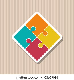 Puzzle icon design, vector illustration
