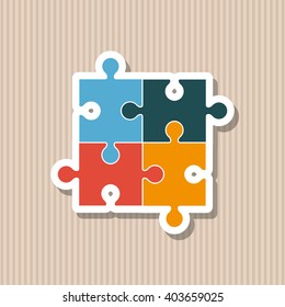 Puzzle icon design, vector illustration
