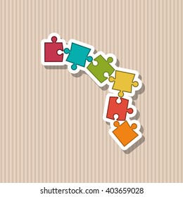 Puzzle icon design, vector illustration
