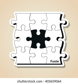 Puzzle icon design, vector illustration