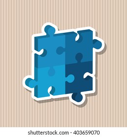 Puzzle icon design, vector illustration