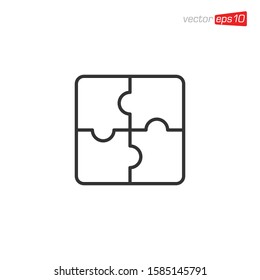 Puzzle Icon Design Vector Template