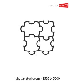 Puzzle Icon Design Vector Template