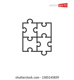 Puzzle Icon Design Vector Template