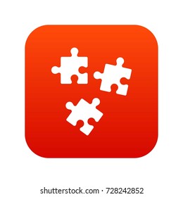 Puzzle icon digital red for any design isolated on white vector illustration