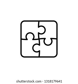 Puzzle icon. Editable vector 64x64 Pixel.