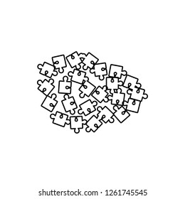 Puzzle icon. Element of chaos for mobile concept and web apps icon. Thin line icon for website design and development, app development