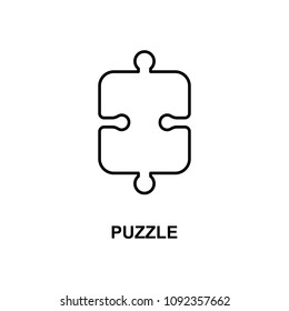 puzzle icon. Element of simple web icon with name for mobile concept and web apps. Thin line puzzle icon can be used for web and mobile on white background
