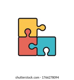 puzzle icon filled outline vector design full color. isolated on white background
