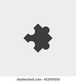 Puzzle icon in a flat design in black color. Vector illustration eps10