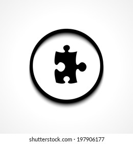 Puzzle icon. Flat design style