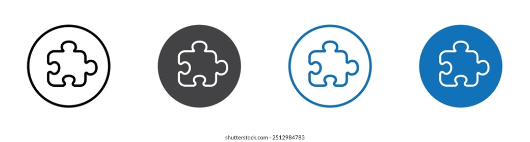 Puzzle icon flat editable icon mark set.