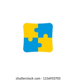 Puzzle icon flat element. Vector illustration of puzzle icon flat isolated on clean background for your web mobile app logo design.