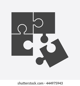 Puzzle icon flat illustration