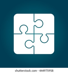 Puzzle icon flat illustration