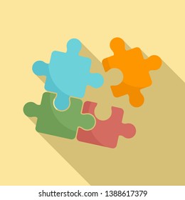 Puzzle icon. Flat illustration of puzzle vector icon for web design